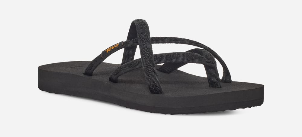 Black Black Teva Olowahu Women's Flip Flops | Ireland-3012