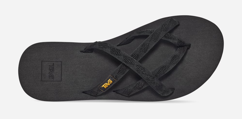 Black Black Teva Olowahu Women's Flip Flops | Ireland-3012