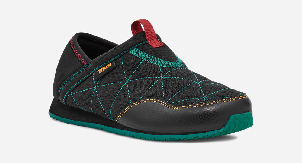 Black / Green Teva ReEMBER Kids' Slip Ons | Ireland-9518