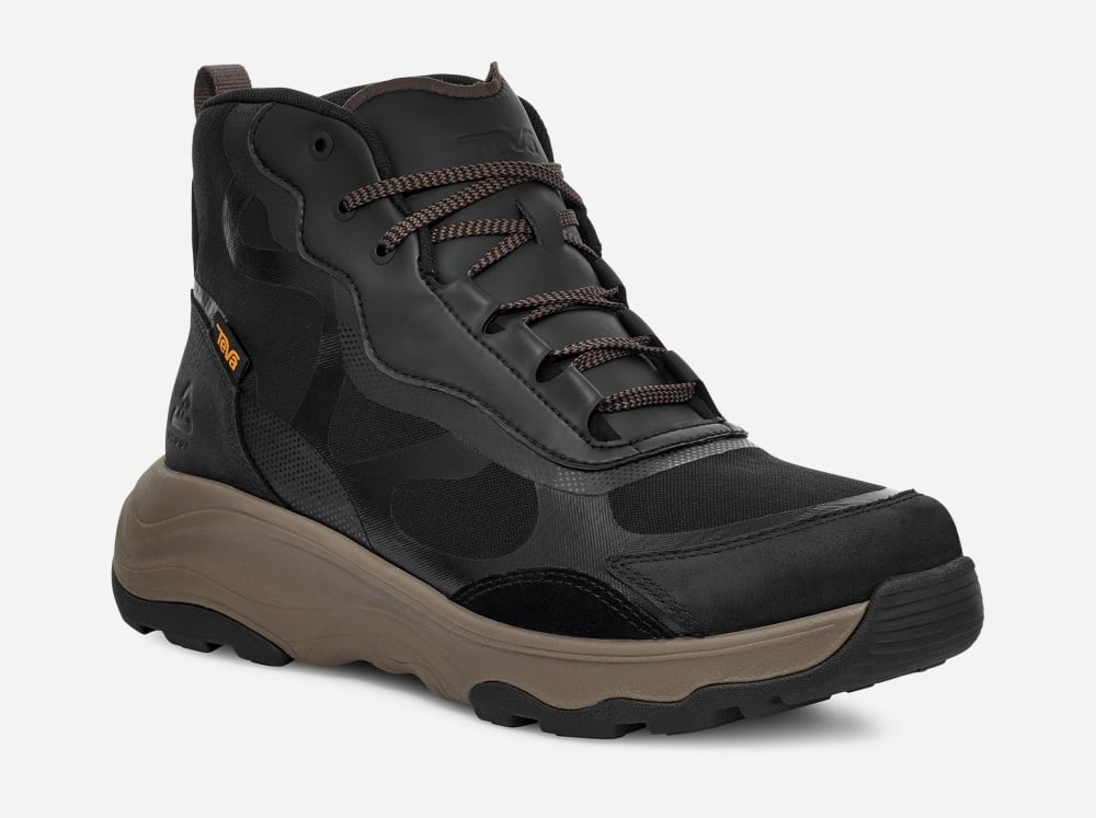 Black / Grey Teva Geotrecca Mid Men's Hiking Boots | Ireland-7160