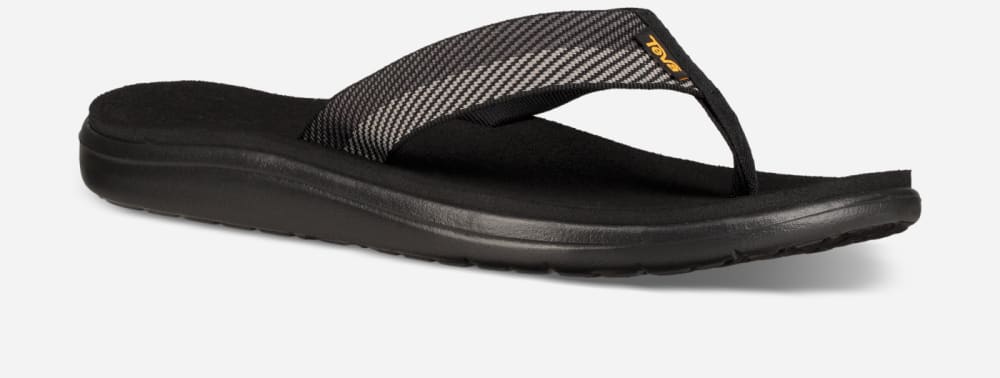 Black Grey Teva Voya Men's Flip Flops | Ireland-1920