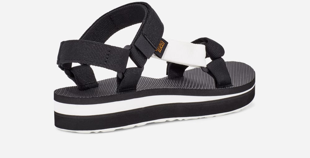 Black / Light White Teva Midform Universal Men's Platform Sandals | Ireland-9162