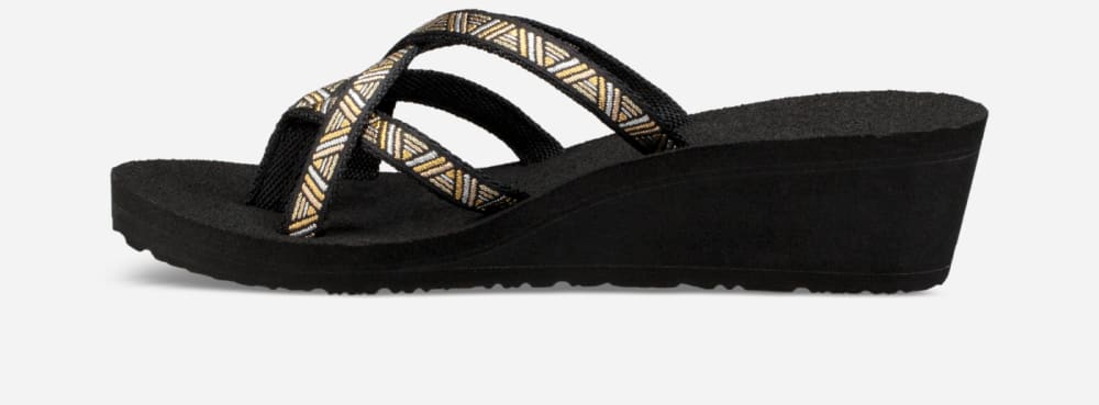 Black Metal Teva Mush Mandalyn Wedge Ola 2 Women's Flip Flops | Ireland-4097