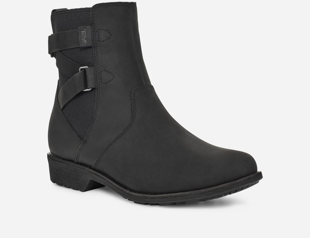 Black Teva Ellery Ankle Waterproof Women's Boots | Ireland-2945