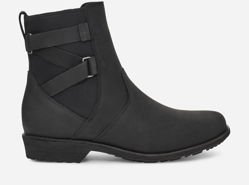 Black Teva Ellery Ankle Waterproof Women\'s Boots | Ireland-2945