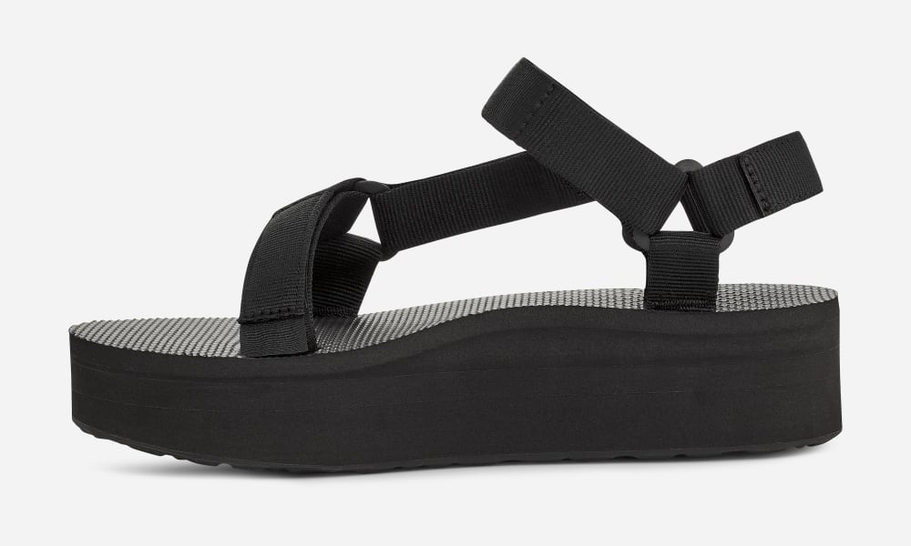 Black Teva Flatform Universal Men's Platform Sandals | Ireland-1826