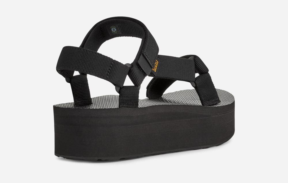 Black Teva Flatform Universal Men's Platform Sandals | Ireland-1826