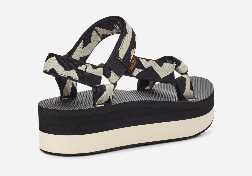 Black Teva Flatform Universal Women's Platform Sandals | Ireland-5724