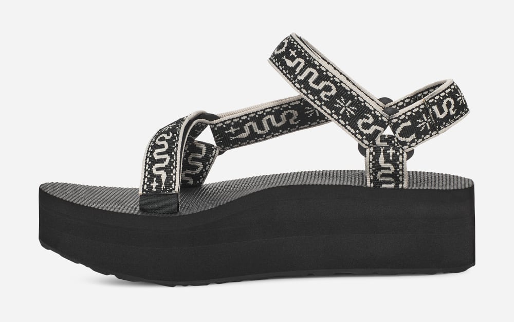 Black Teva Flatform Universal Women's Platform Sandals | Ireland-9415