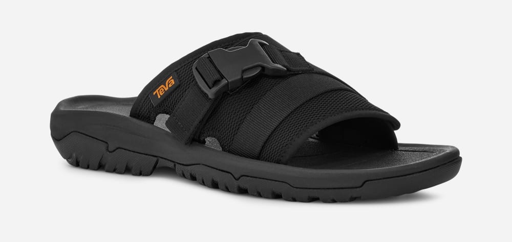 Black Teva Hurricane Verge Men's Slide | Ireland-4751