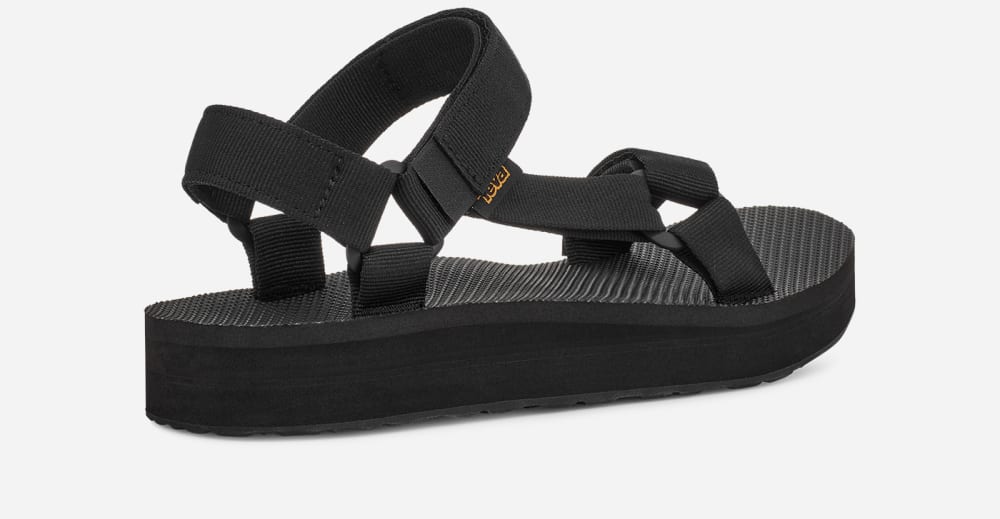 Black Teva Mid Universal Men's Platform Sandals | Ireland-4162