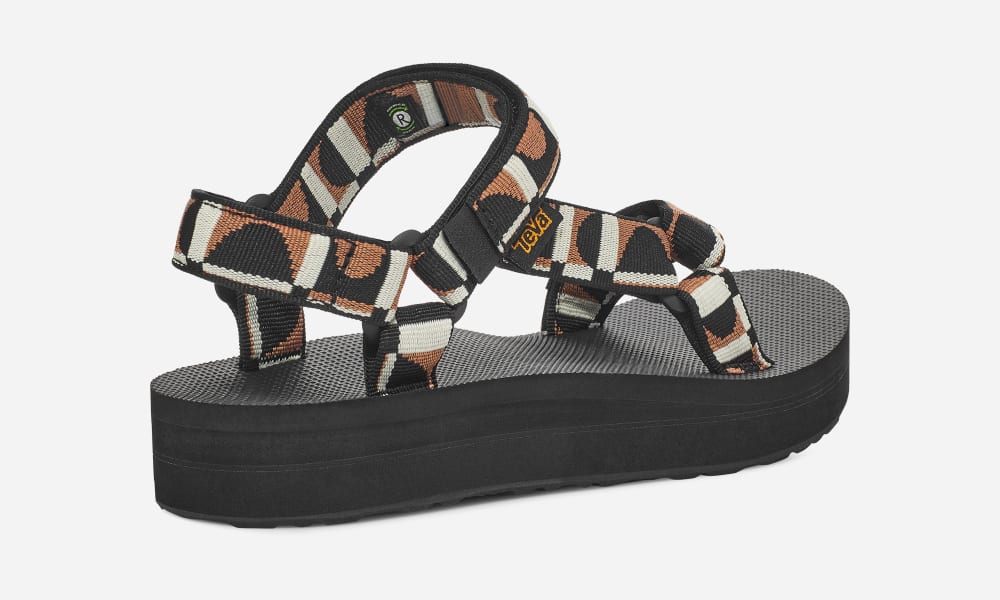 Black Teva Midform Universal Women's Platform Sandals | Ireland-1036