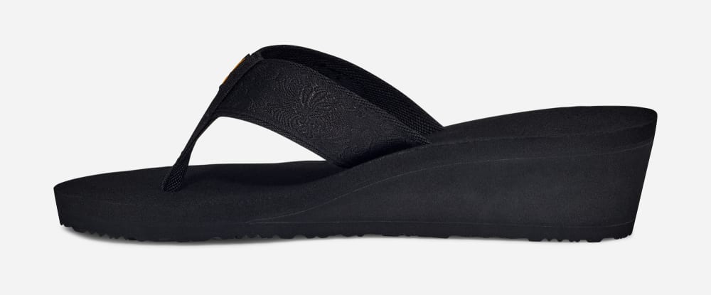 Black Teva Mush Mandalyn Wedge 2 Women's Flip Flops | Ireland-0124