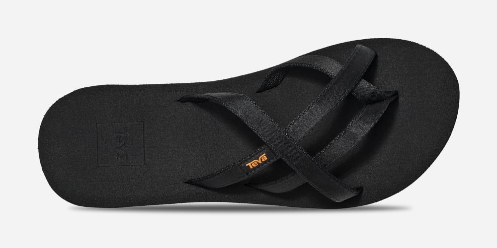 Black Teva Mush Mandalyn Wedge Ola 2 Women's Flip Flops | Ireland-9065