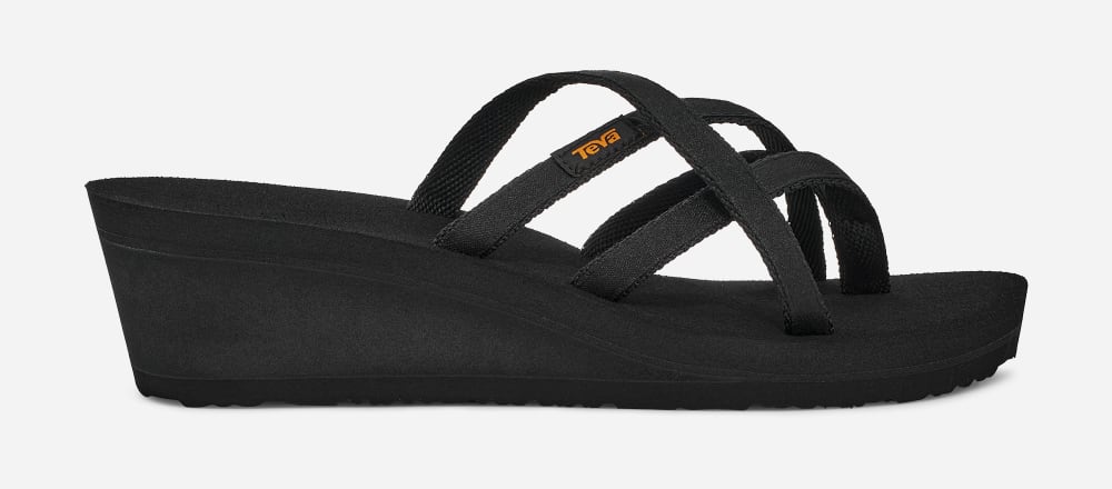 Black Teva Mush Mandalyn Wedge Ola 2 Women\'s Flip Flops | Ireland-9065