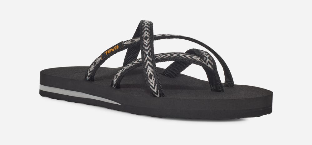 Black Teva Olowahu Women's Flip Flops | Ireland-1243