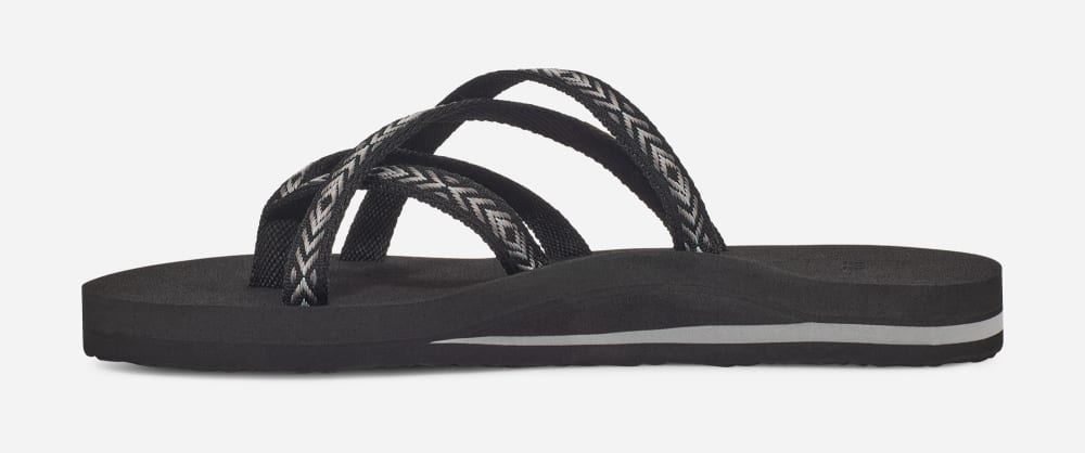 Black Teva Olowahu Women's Flip Flops | Ireland-1243