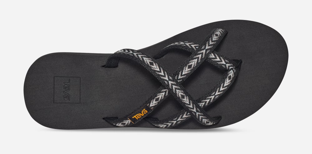 Black Teva Olowahu Women's Flip Flops | Ireland-1243