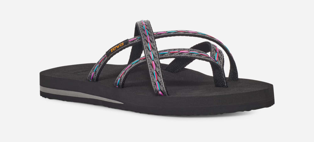 Black Teva Olowahu Women's Flip Flops | Ireland-7653