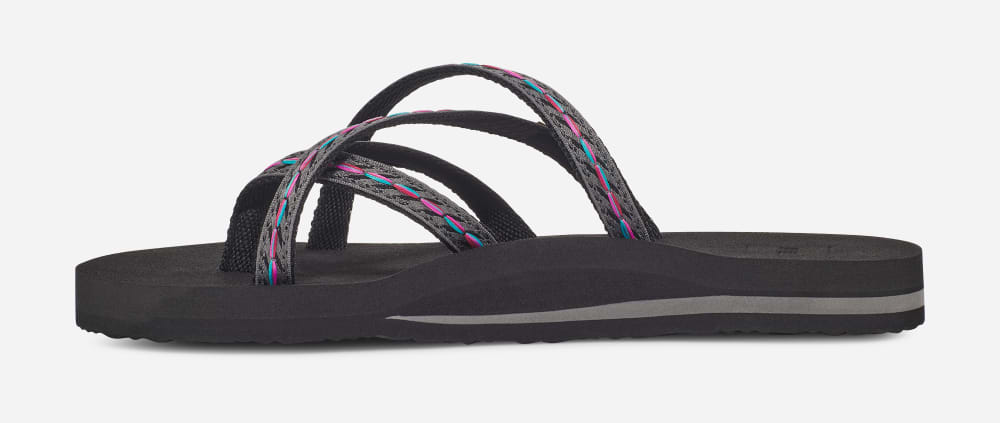 Black Teva Olowahu Women's Flip Flops | Ireland-7653