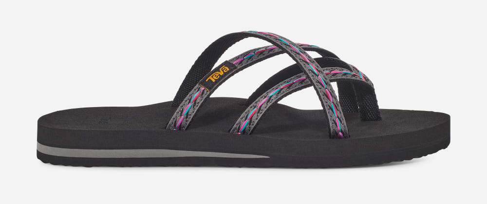 Black Teva Olowahu Women\'s Flip Flops | Ireland-7653