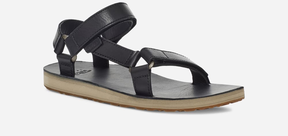 Black Teva Original Universal Leather Women's Sandals | Ireland-1264