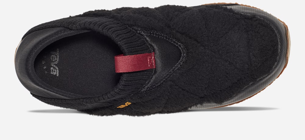 Black Teva ReEMBER FLEECE Men's Slip Ons | Ireland-4921