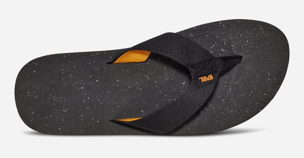 Black Teva Reflip Men's Flip Flops | Ireland-2153