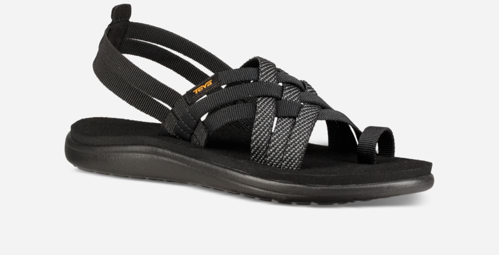 Black Teva Voya Strappy Women's Sandals | Ireland-6087