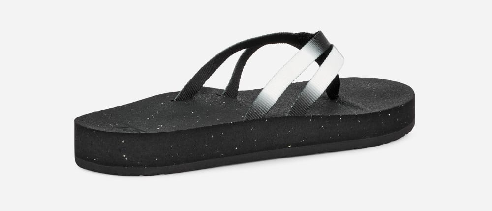 Black / White Teva Reflip Strappy Gradiate Women's Flip Flops | Ireland-5946