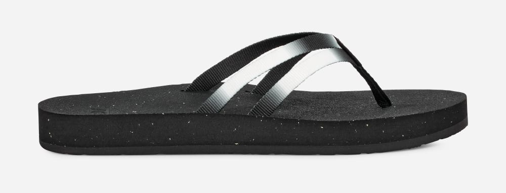 Black / White Teva Reflip Strappy Gradiate Women\'s Flip Flops | Ireland-5946