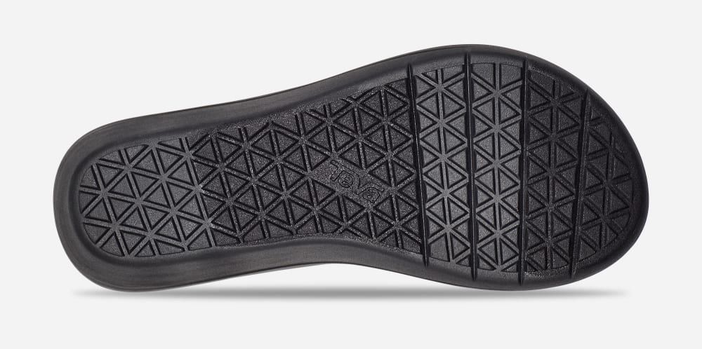 Black / White Teva Voya Wedge Women's Flip Flops | Ireland-9804