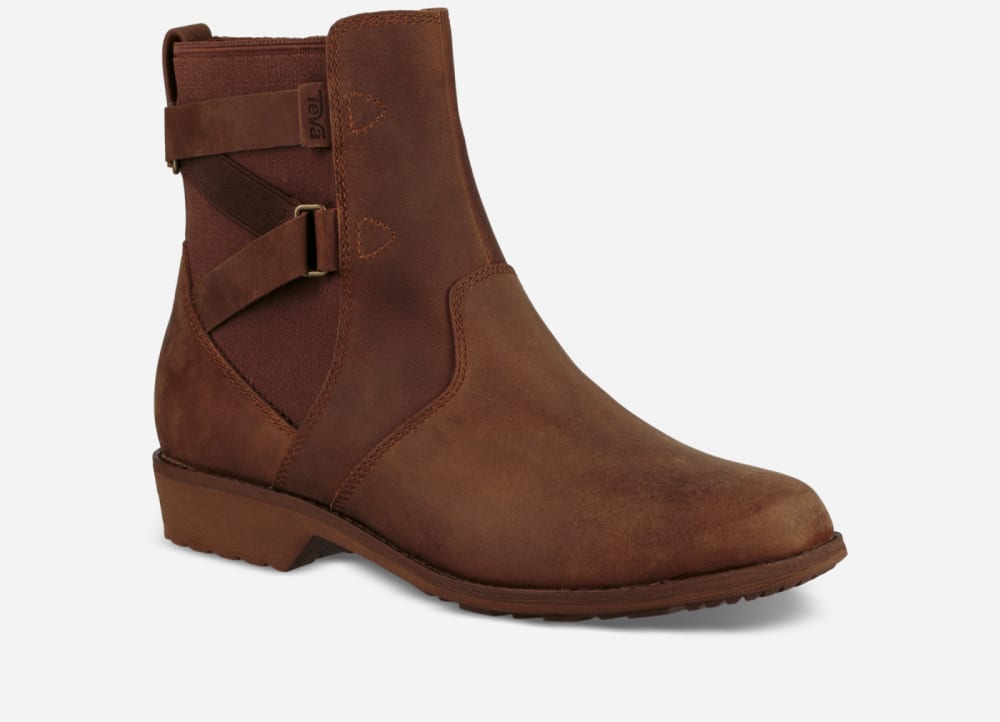 Brown Teva Ellery Ankle Waterproof Women's Boots | Ireland-1365