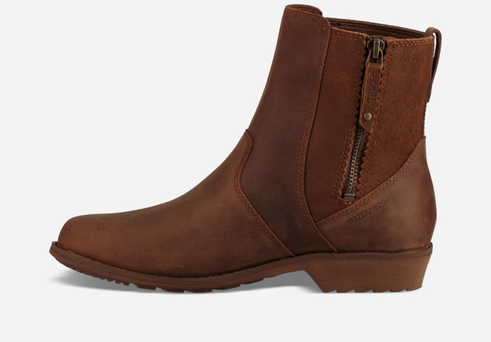 Brown Teva Ellery Ankle Waterproof Women's Boots | Ireland-1365