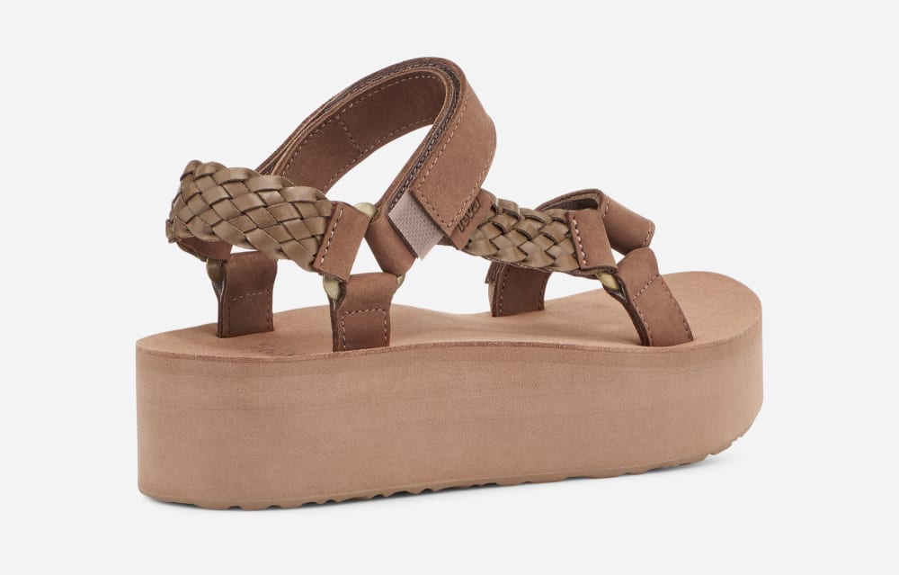 Brown Teva Flatform Universal Interweave Women's Platform Sandals | Ireland-0596