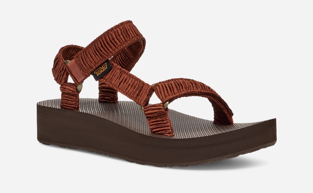 Chocolate Teva Midform Universal Satinya Women's Sandals | Ireland-9567