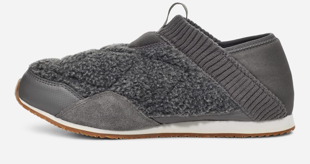 Dark Grey Teva ReEMBER FLEECE Men's Slip Ons | Ireland-5216