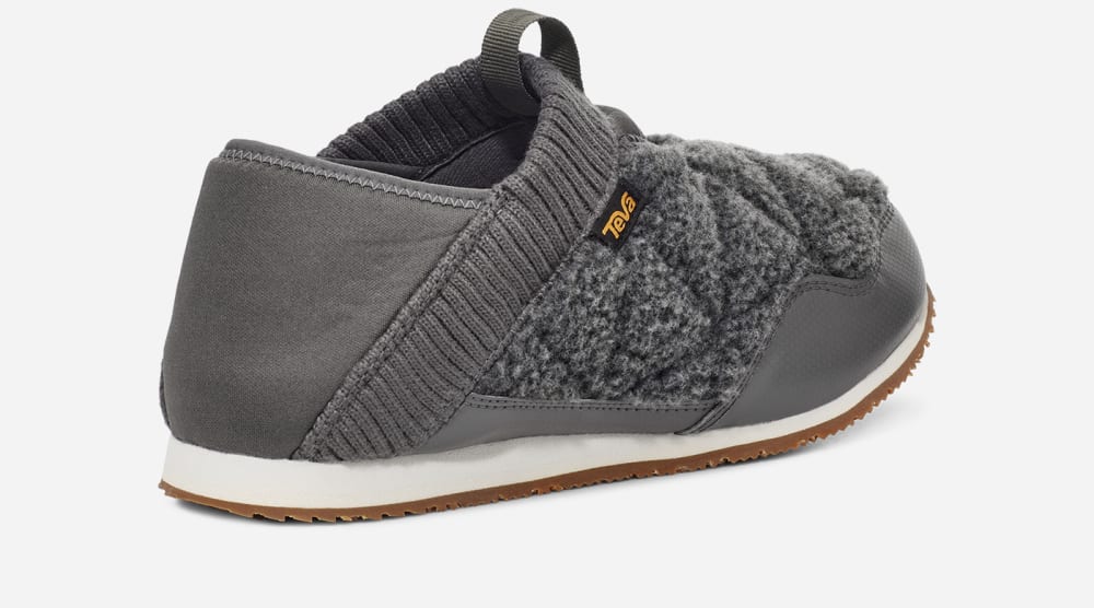 Dark Grey Teva ReEMBER FLEECE Men's Slip Ons | Ireland-5216