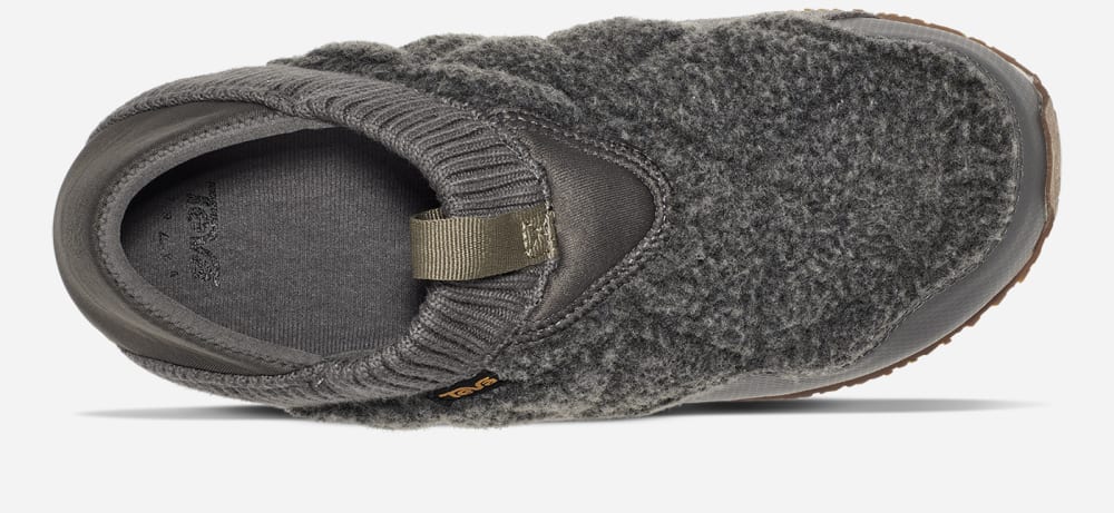 Dark Grey Teva ReEMBER FLEECE Men's Slip Ons | Ireland-5216