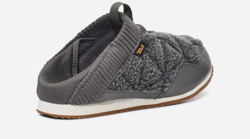 Dark Grey Teva ReEMBER FLEECE Men's Slip Ons | Ireland-5216