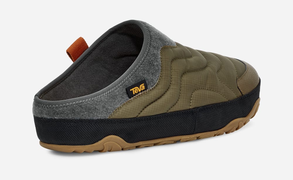 Dark Olive Teva ReEMBER TERRAIN Men's Slip Ons | Ireland-0439