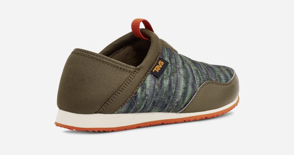 Dark Olive Teva ReEMBER TIE-DYE Kids' Slip Ons | Ireland-3721