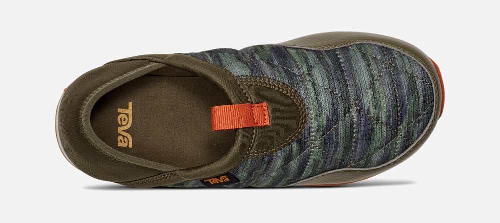 Dark Olive Teva ReEMBER TIE-DYE Kids' Slip Ons | Ireland-3721