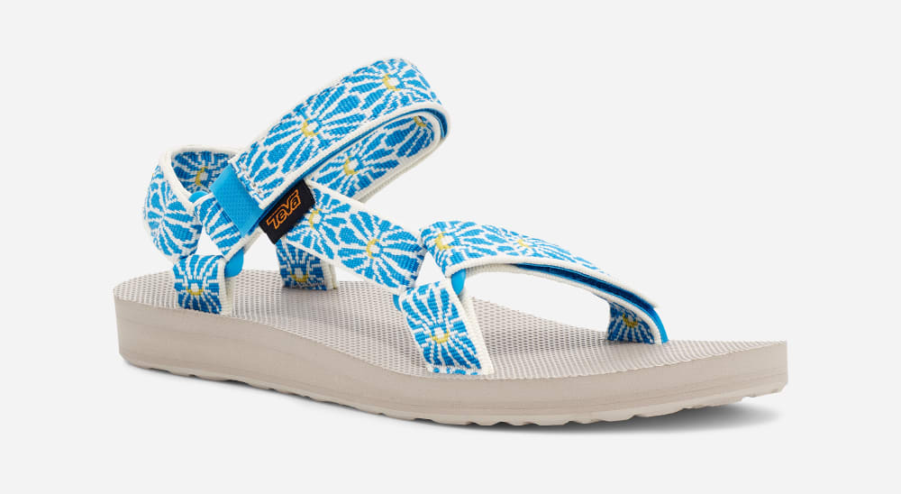 Flower Blue Teva Original Universal Women's Sandals | Ireland-4710