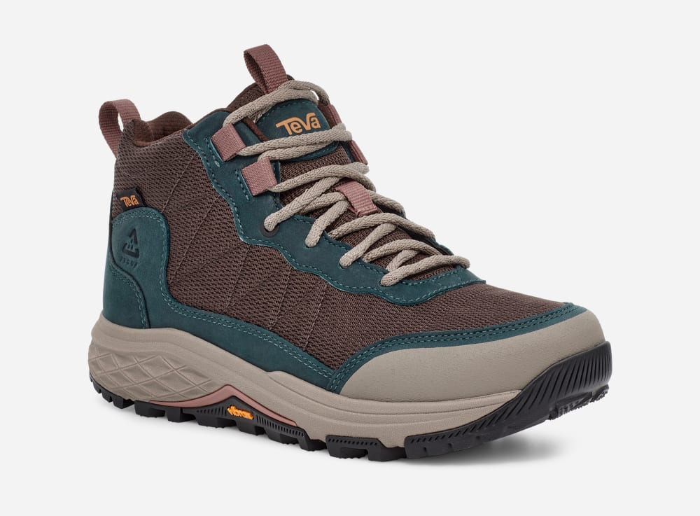 Green / Brown Teva Ridgeview Mid Women's Hiking Boots | Ireland-8437