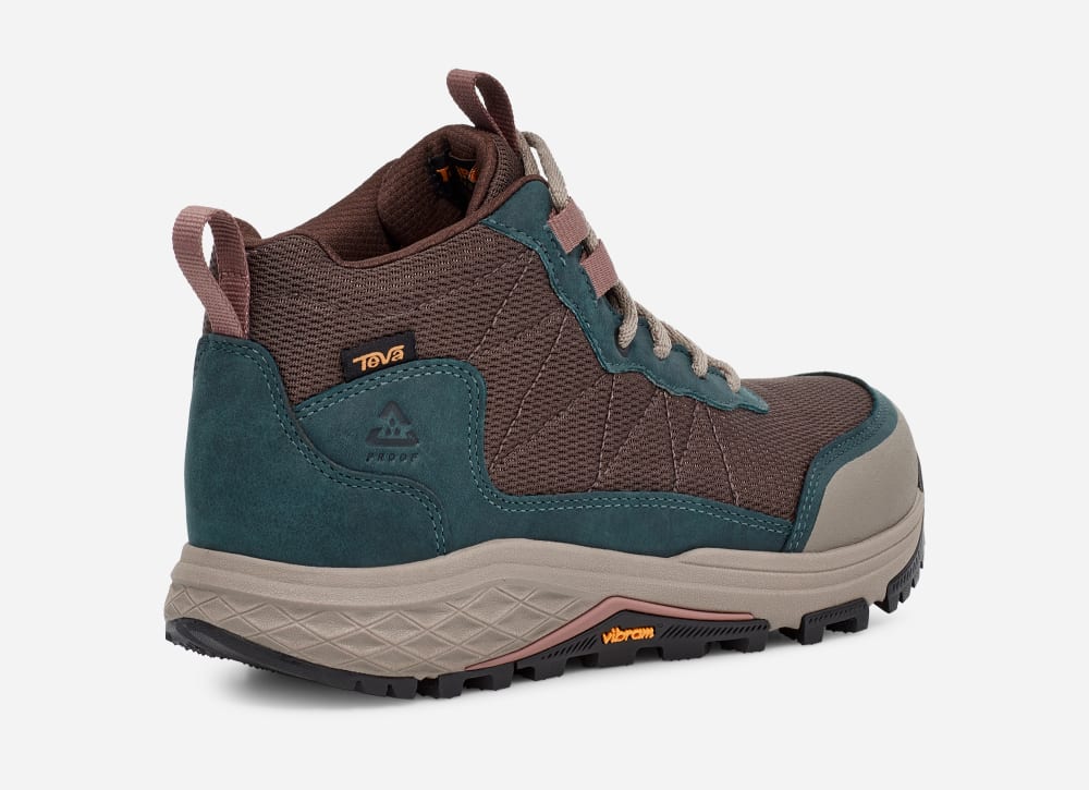 Green / Brown Teva Ridgeview Mid Women's Hiking Boots | Ireland-8437