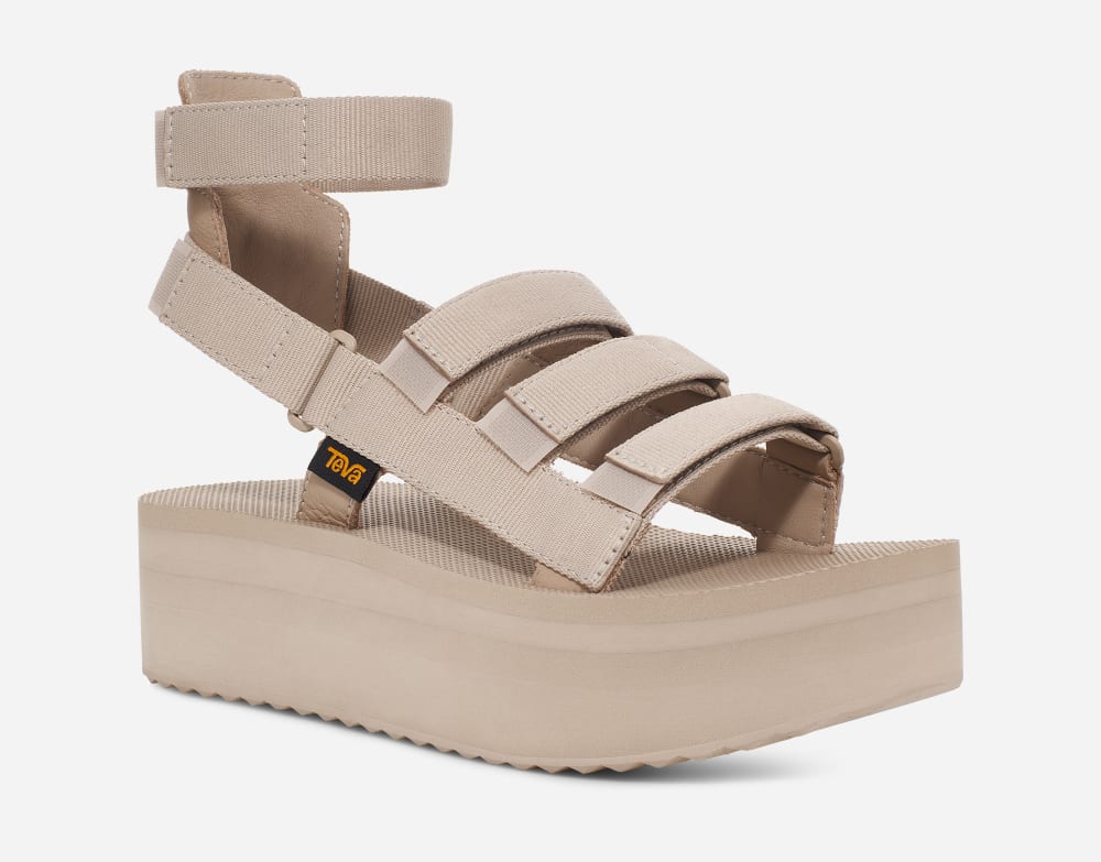 Grey Teva Flatform Mevia Women's Platform Sandals | Ireland-7953