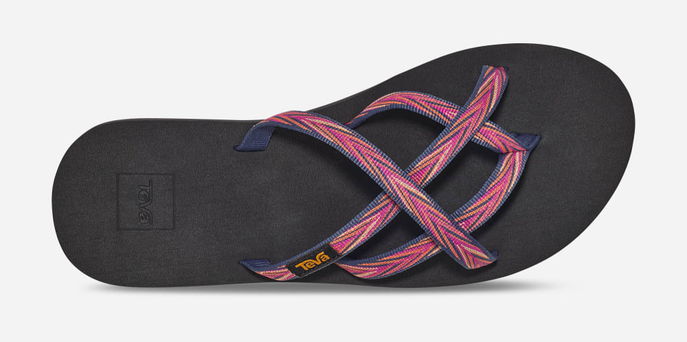 Indigo / Rose Purple Teva Olowahu Women's Flip Flops | Ireland-1034