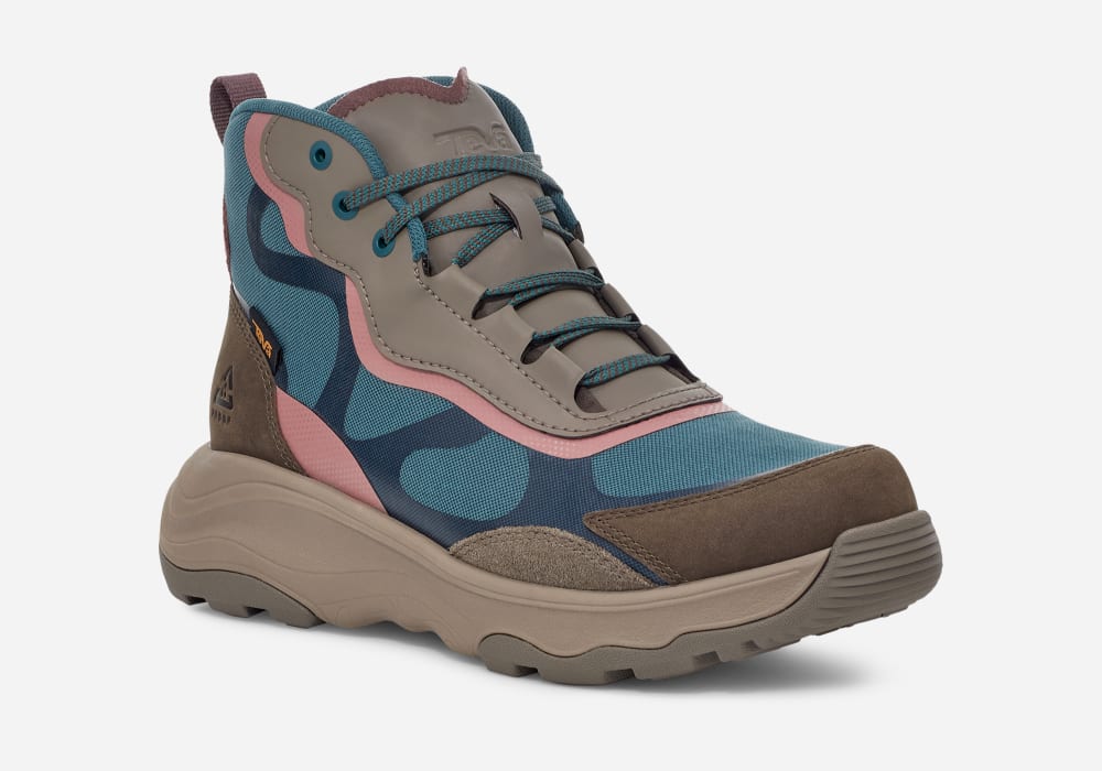 Khaki / Turquoise Teva Geotrecca Mid Women's Hiking Boots | Ireland-7092