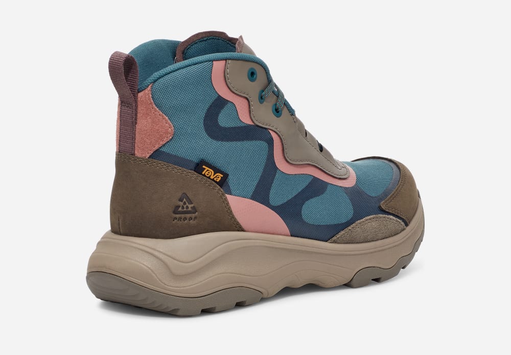 Khaki / Turquoise Teva Geotrecca Mid Women's Hiking Boots | Ireland-7092